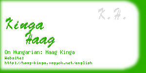 kinga haag business card